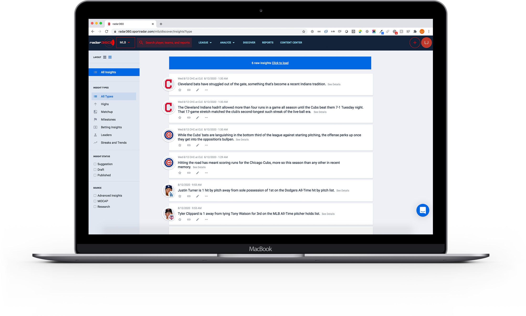 Insights preview on laptop
